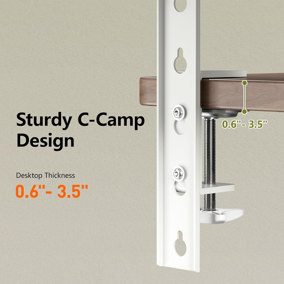 15.7"×7.5" Clamp-on Desk Extender, Monitor and Laptop Riser | Heavy-Duty Side/Top Desk Organizer Shelf, Adjustable