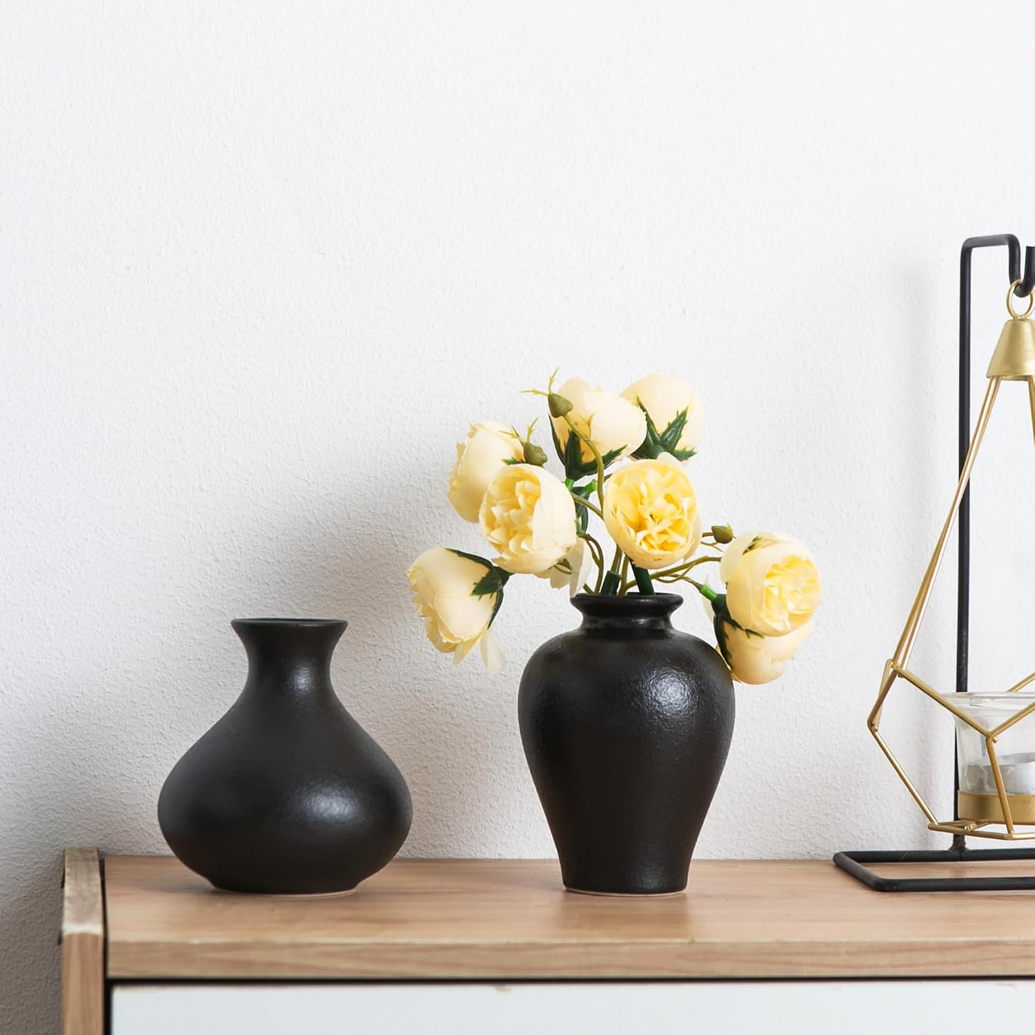 Small Ceramic Vase / Blacksmall Vase / Black / Set of 5