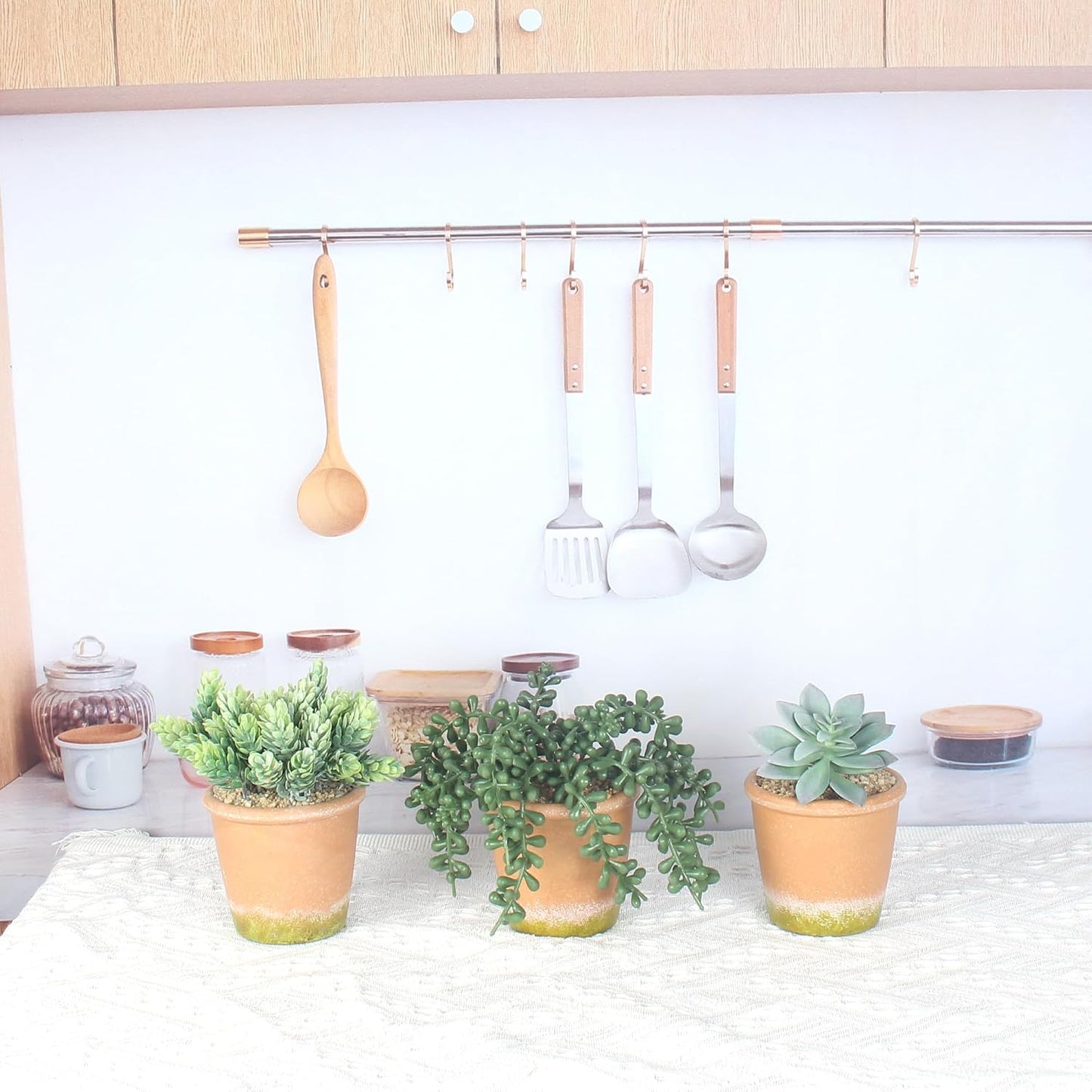 Artificial Succulent Plants Potted False Succulent Plants Potted Faux Potted Plant Family / Set of 3
