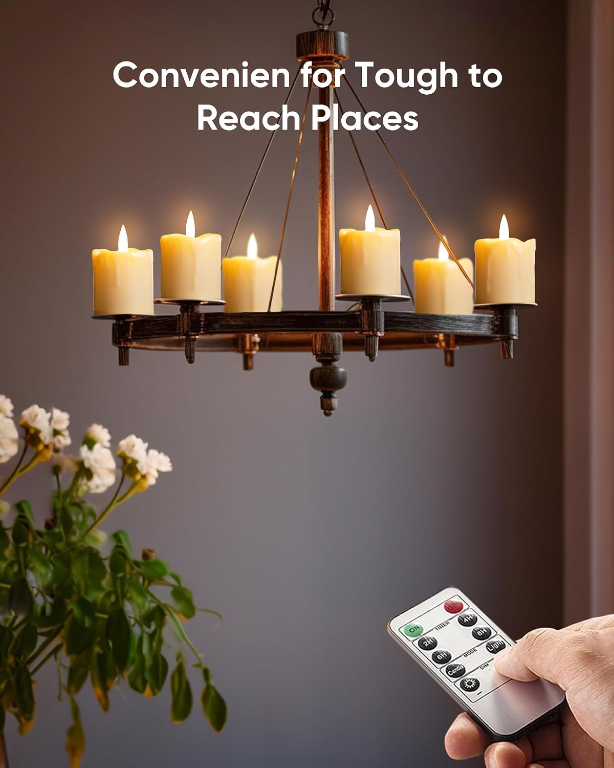 Homemory Rechargeable Flameless Candles with Timer Remote, 2" x 2" Realistic Battery Operated LED Votive Tea Lights