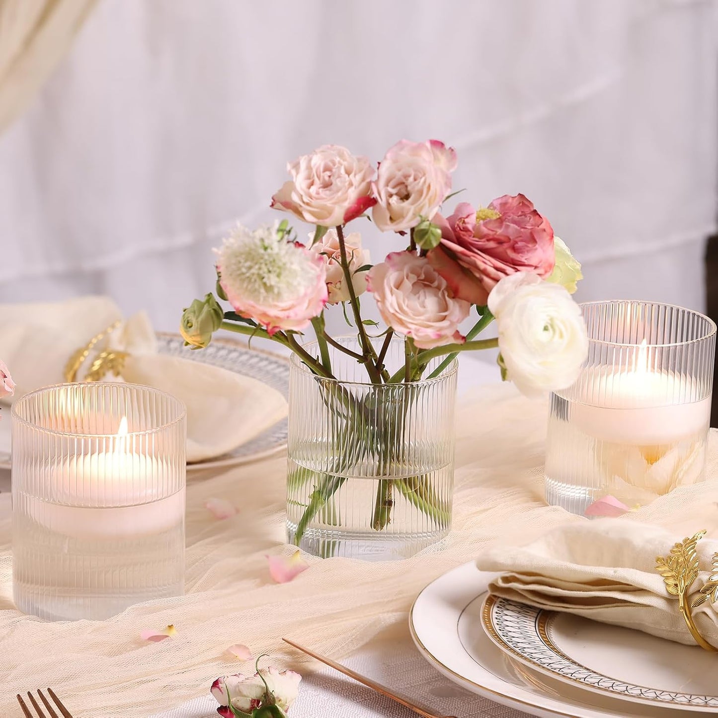 Glass Flower Vases / 4in / Clear