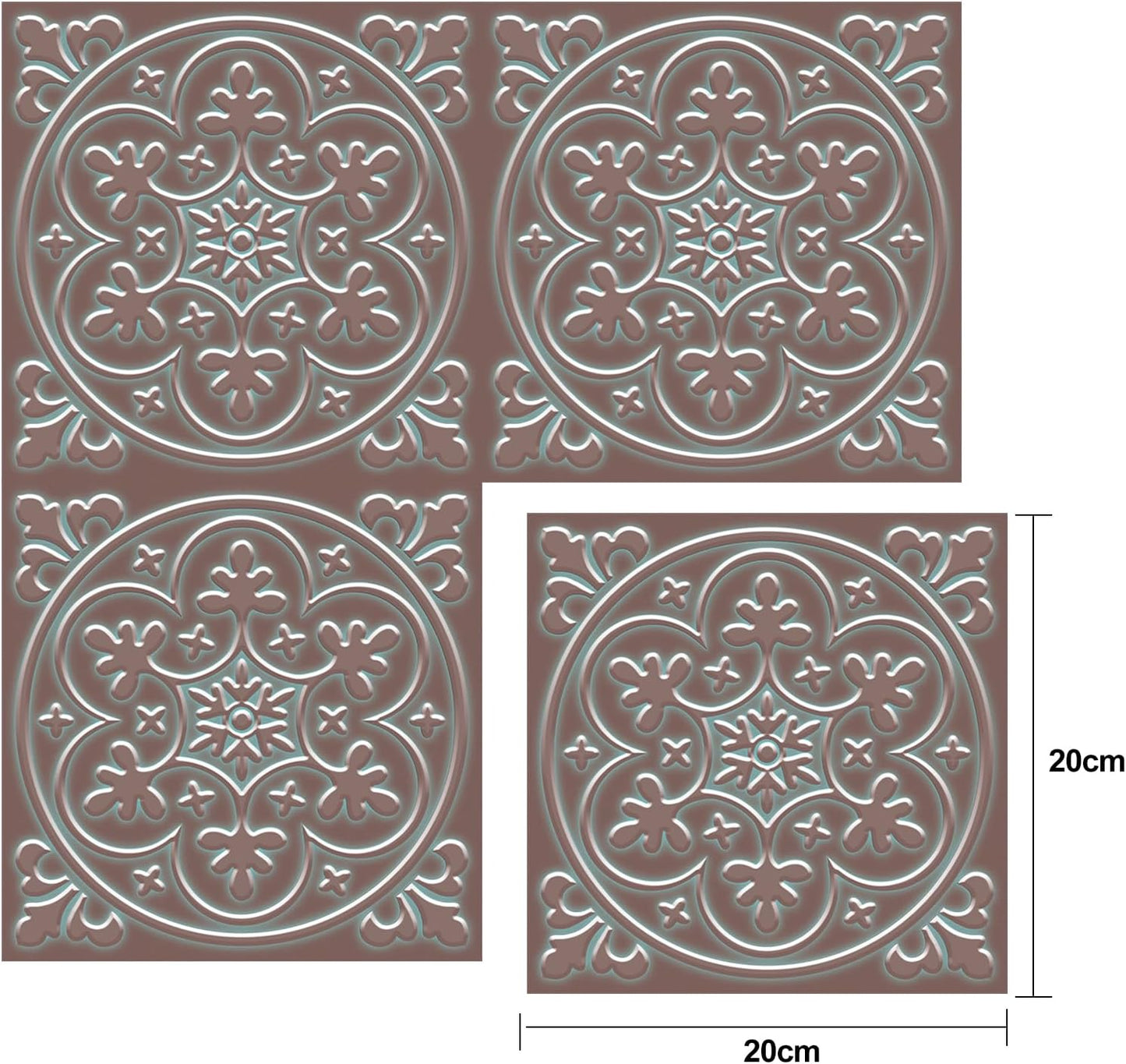 Peel and Stick Wall Tile Stickers Backsplash / Bronzen / 8 x 8