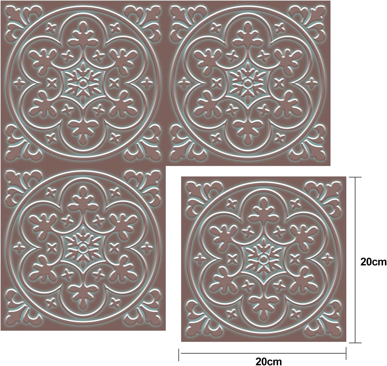 Peel and Stick Wall Tile Stickers Backsplash / Bronzen / 8 x 8