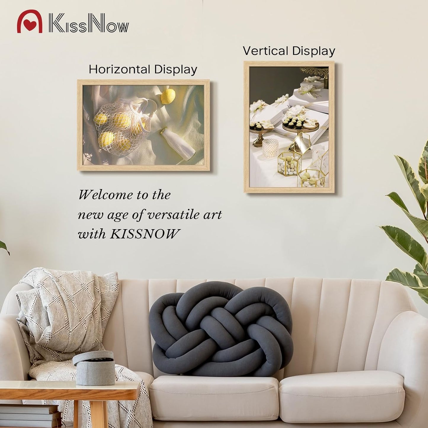 16x24 Picture Frame, Oak Solid Wood, 2 Pack, Wall Hanging for Art | Thick & Wide Border, HD Plexiglass, Horizontal or