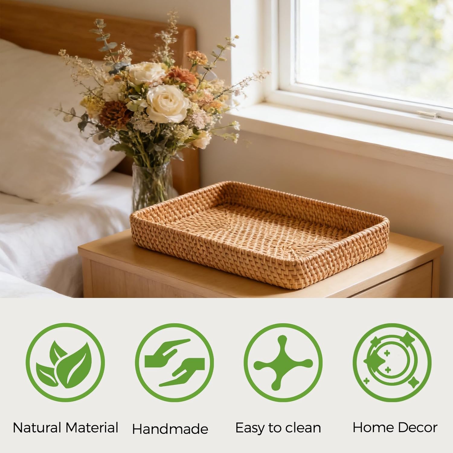 Wicker Storage Basket / 14.6 x 9.1 / M