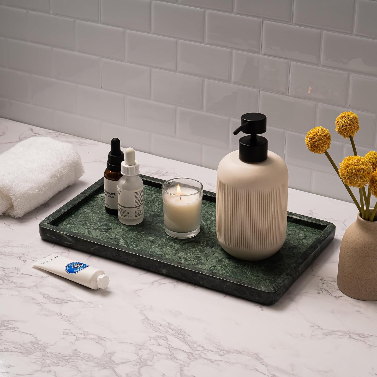 Marble Tray / ½" Large Vanity Tray / Green / 13 x 7.5 x 0.8