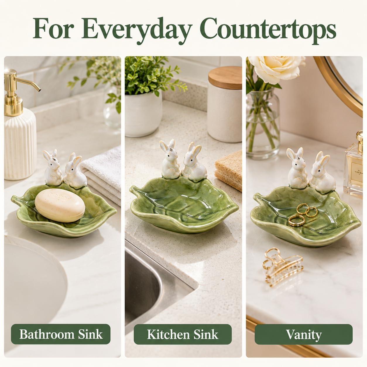 Bunny Countertop Tray / Green