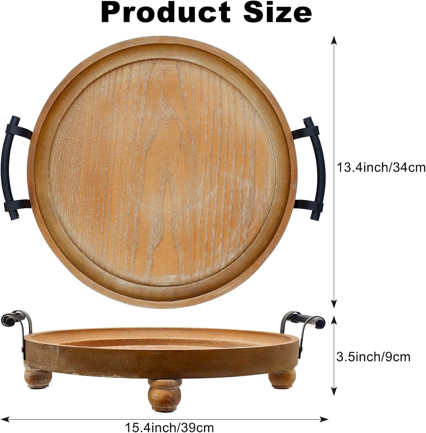 Wooden Decorative Tray / 13 Inch