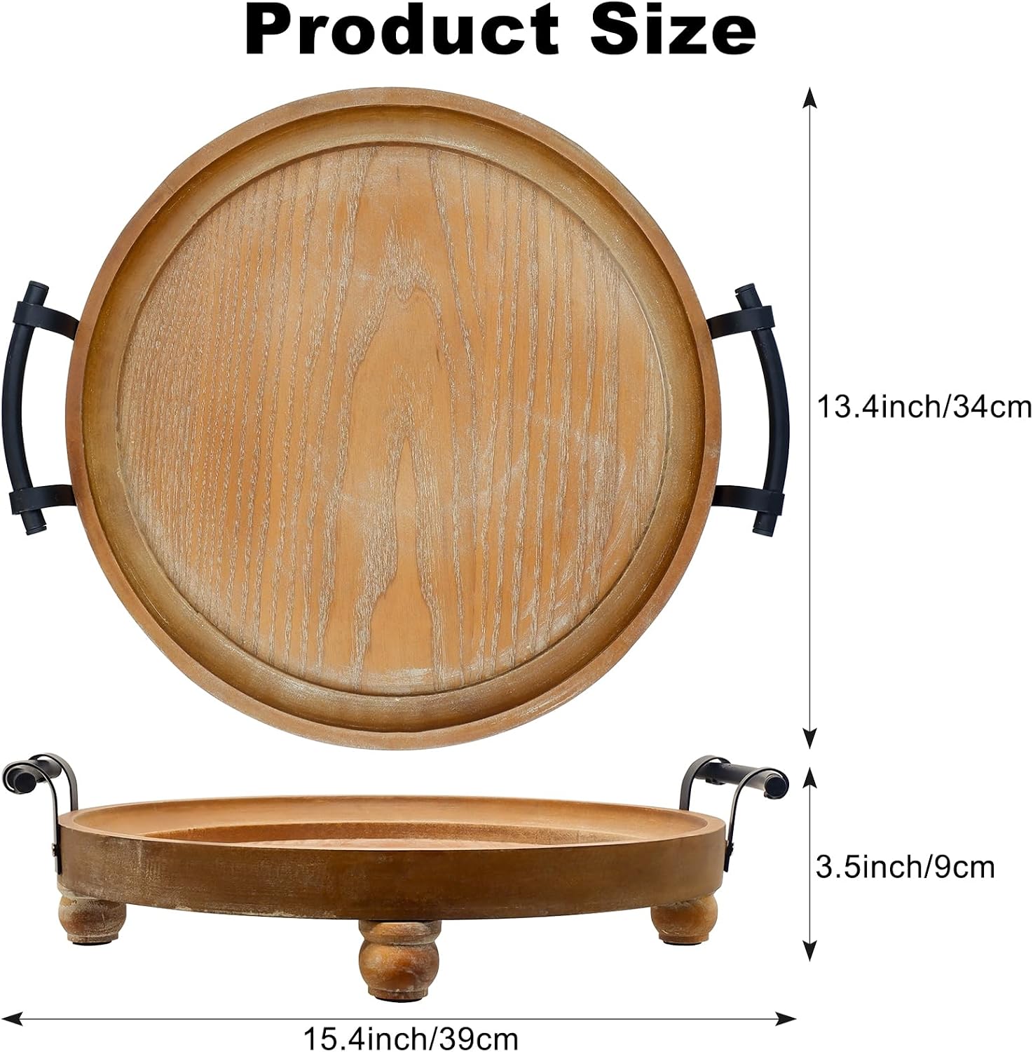 Wooden Decorative Tray / 13 Inch