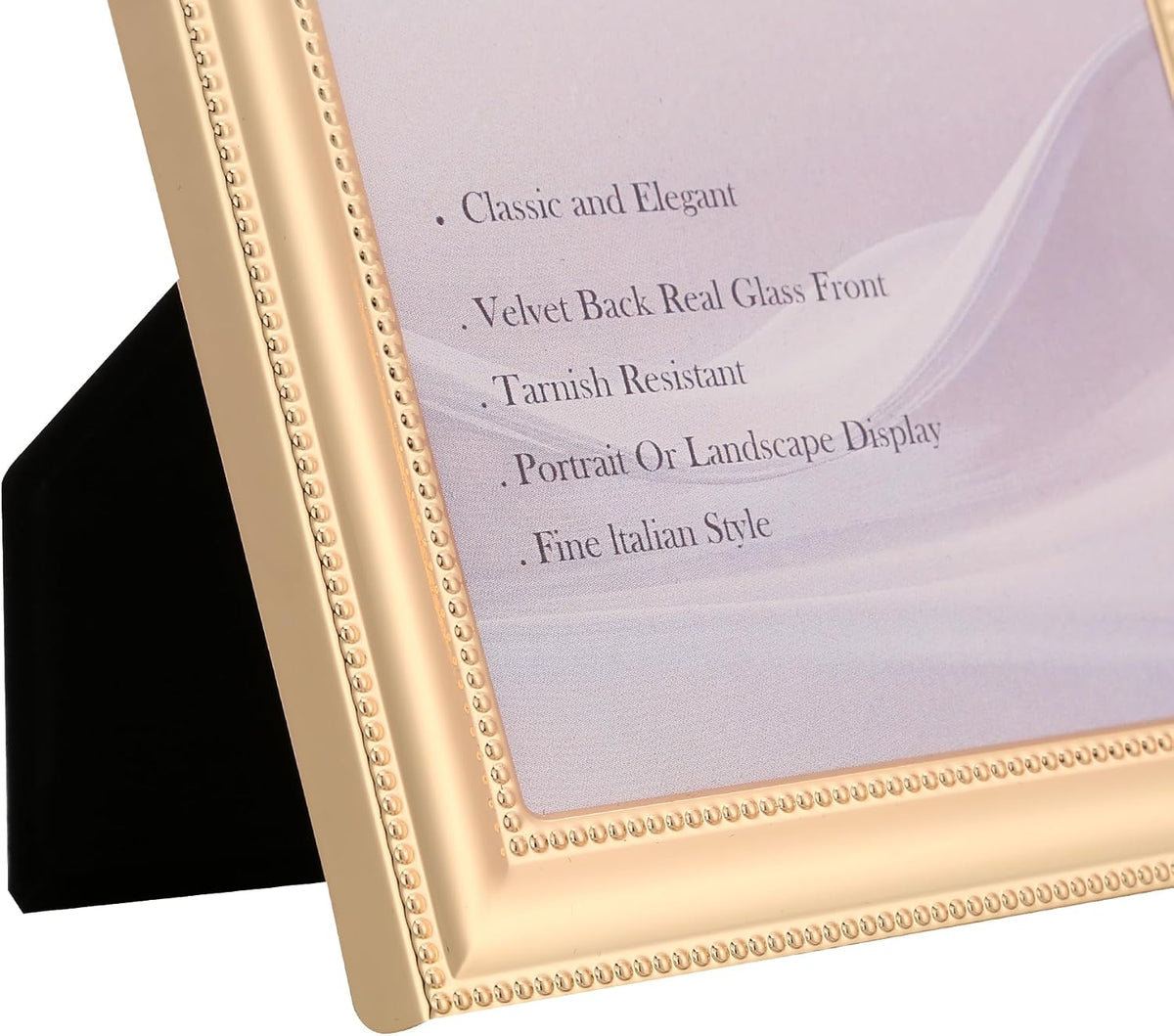 YiPinYin Classy Gold Plated 10x12'' Metal Beaded Picture Frame,with Acid Free Mat for 8x10'',Features Real Glass and