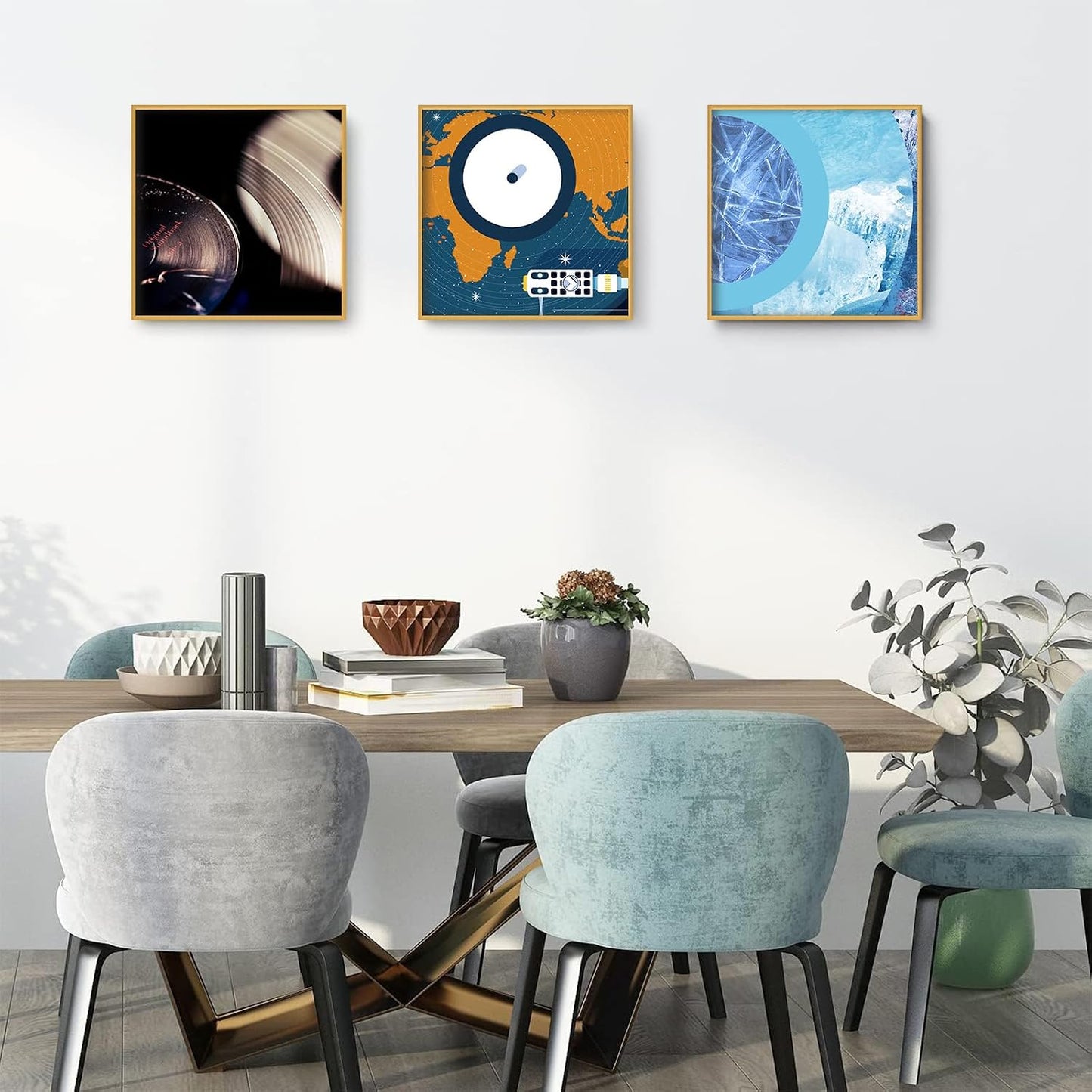 Golden State Art 12.5x12.5 Bronze Aluminum Album Frame 5 Pack | Brushed Metal Vinyl Record Frame for 12'' Album Cover