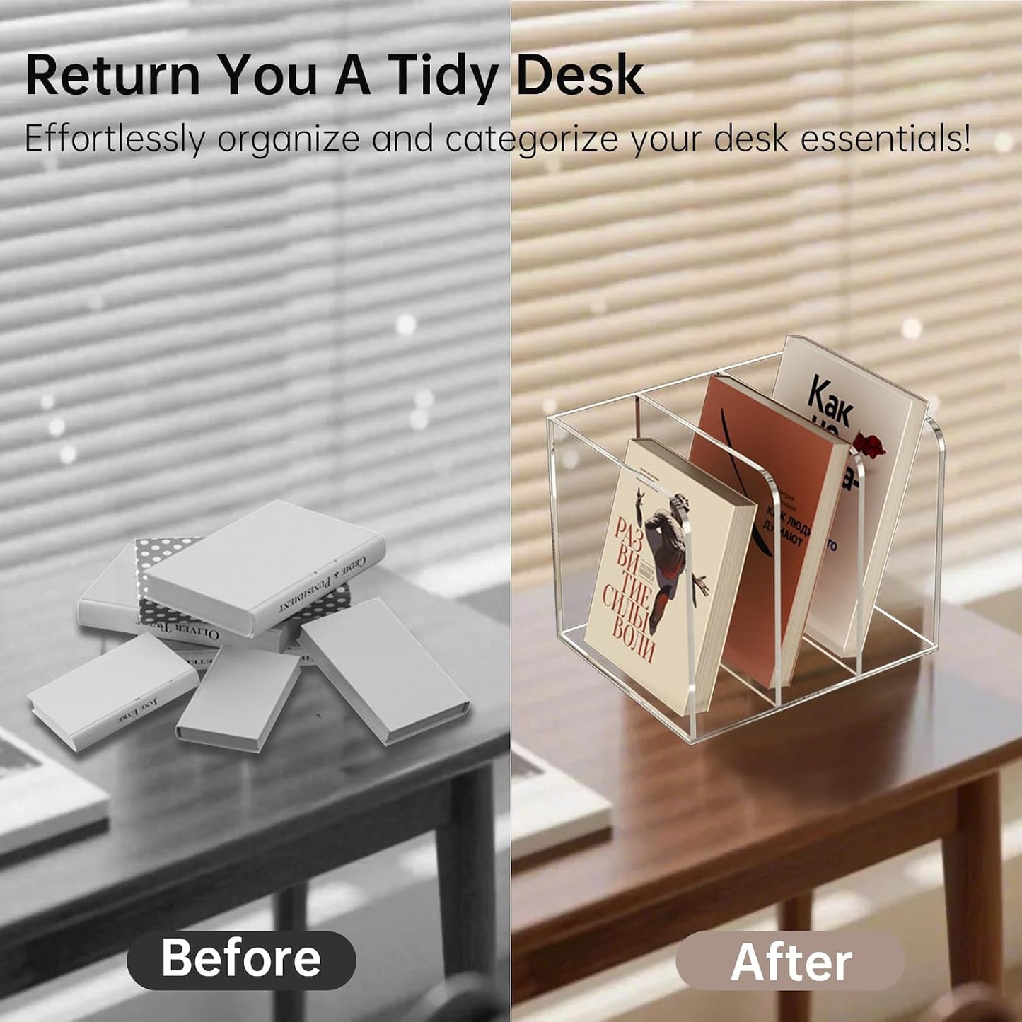 Acrylic Desk Organizer Book Organizer