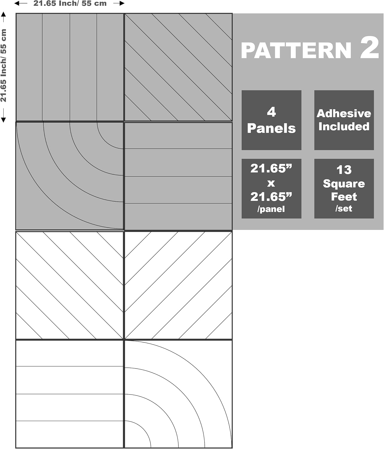 21.65" Large Square Acoustic Panels 4-Pack - Sound Absorbing Wall Panels, Noise Reducing Soundproof Decorative Felt