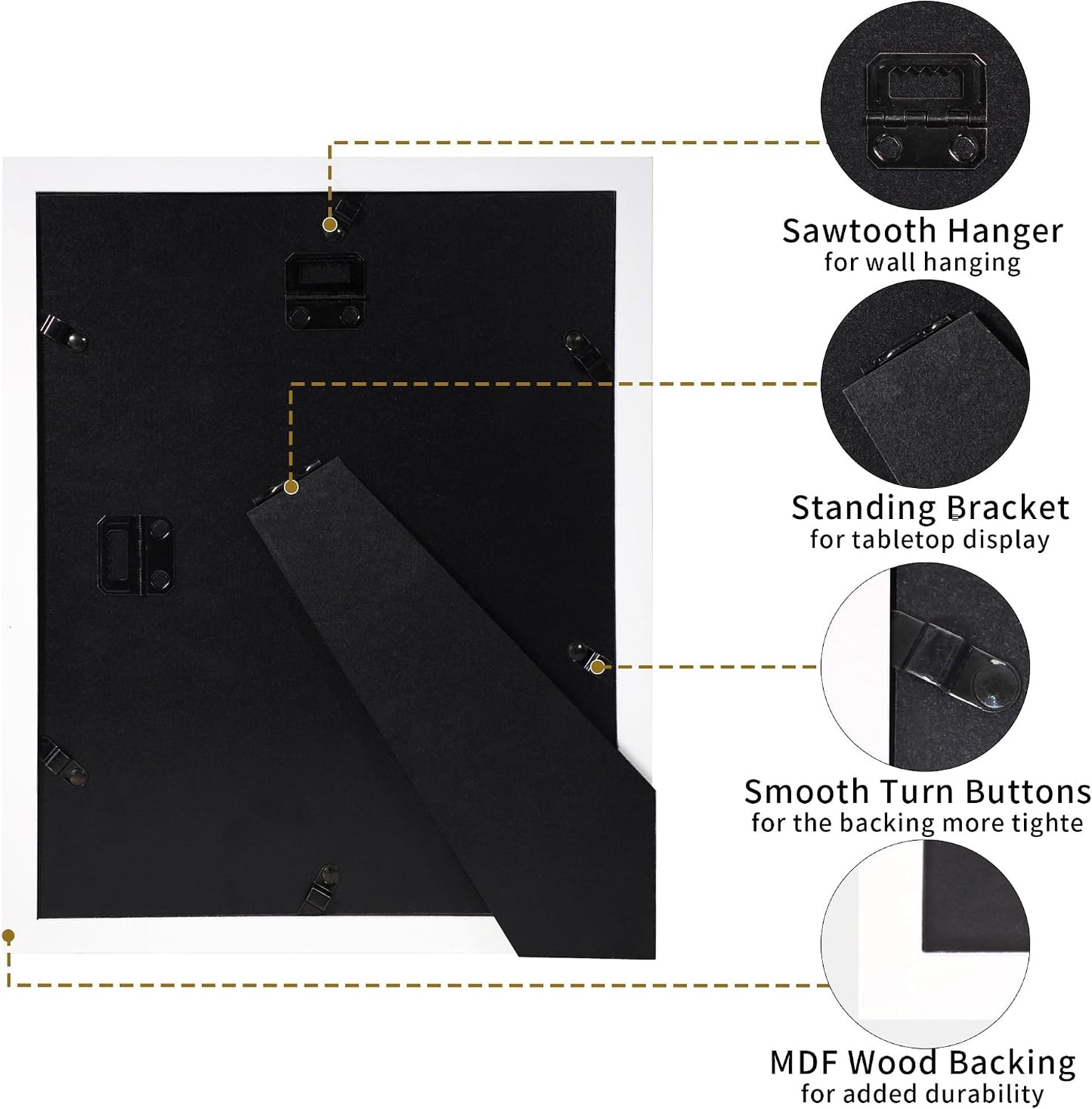 YESKAY Picture Frame Collage 4x6 and 4x4 Photos Display, 4x6 Multiple Photo Collage Frames with Tempered Glass, Family