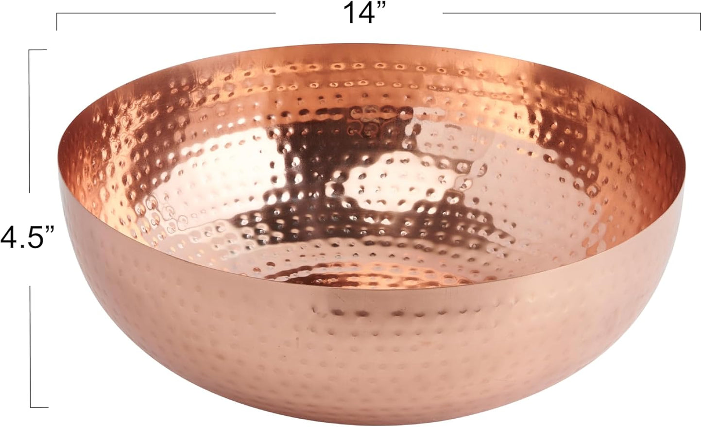 Round Hammered Metal Bowl / Copper Finish