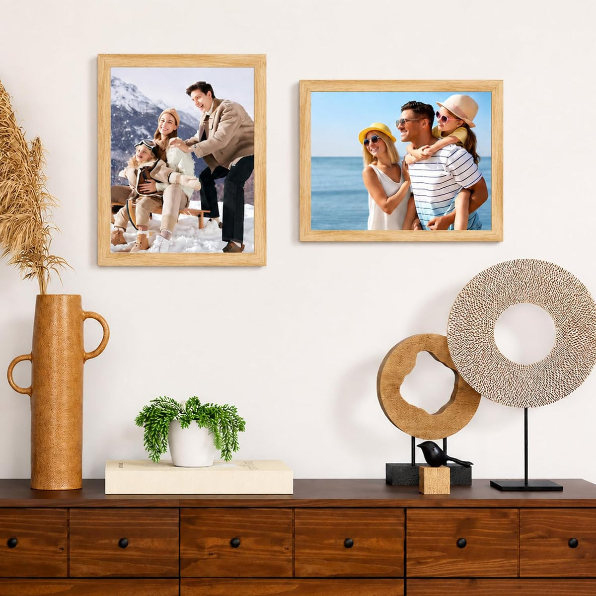 Shadow Box Frame 8"x 10"- 4 Pack Wood Deep Shadowbox with Glass | Shadow Boxes Display Cases Suitable for Photos, Dried
