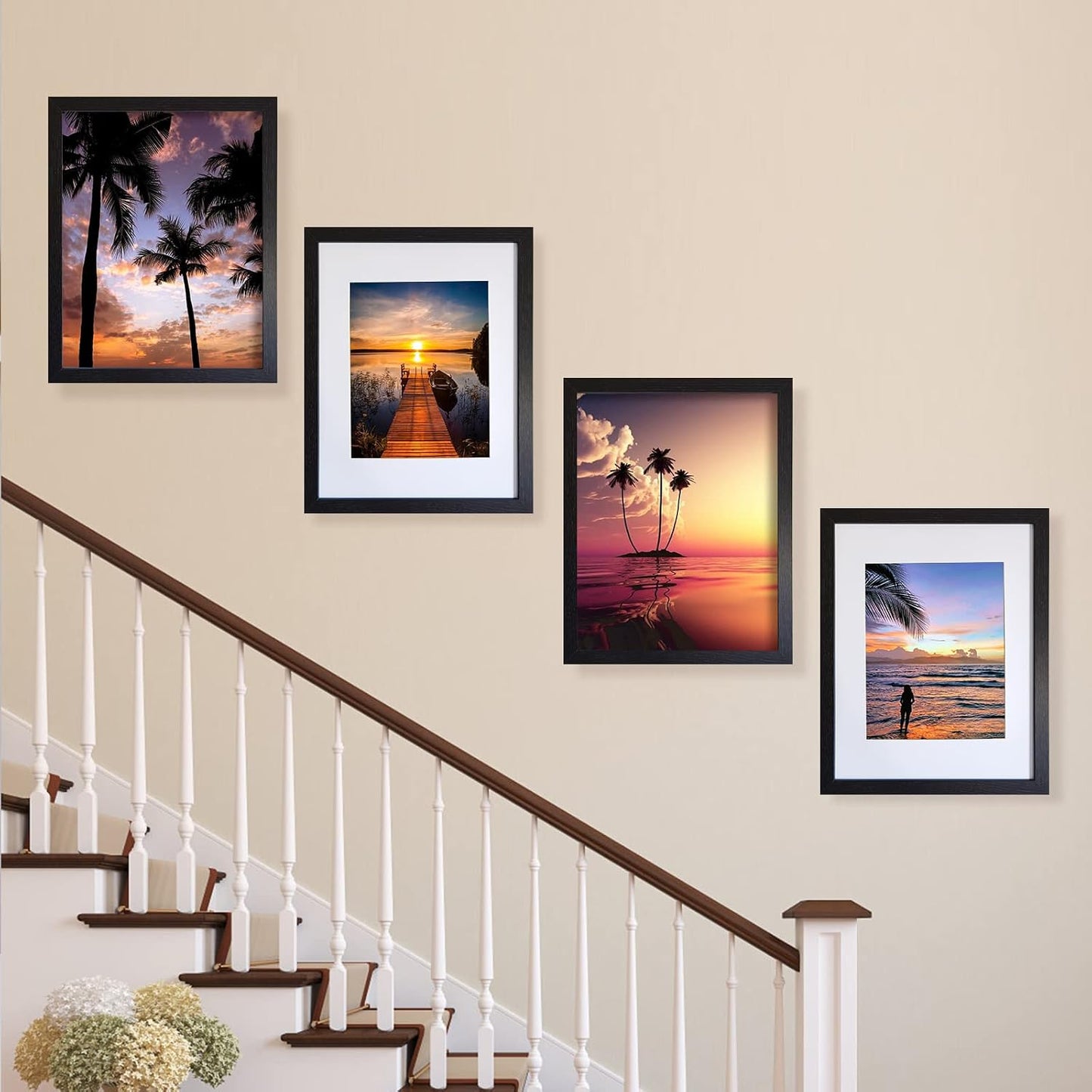 SESEAT 11x14 Picture Frames Black Display Pictures 8x10 With mat or 11x14 Prints Without Mat, Wall Mounting, 6PCS