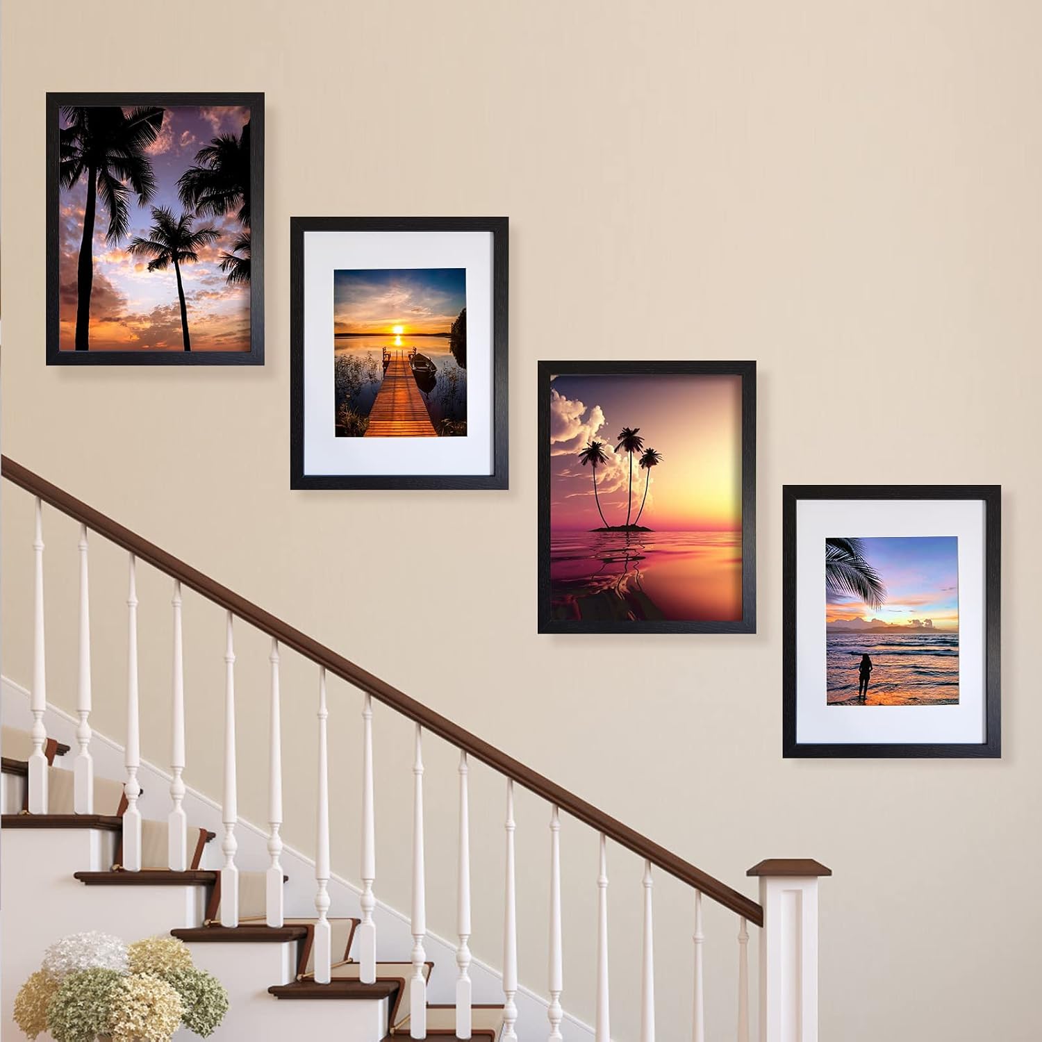 SESEAT 11x14 Picture Frames Black Display Pictures 8x10 With mat or 11x14 Prints Without Mat, Wall Mounting, 6PCS