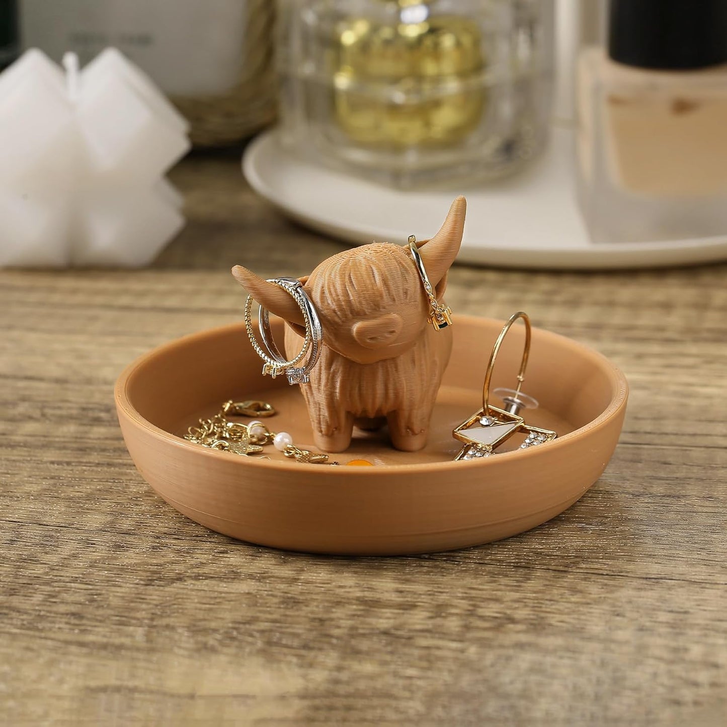 Highland Cow Ring Holder / Highland Cow Brown