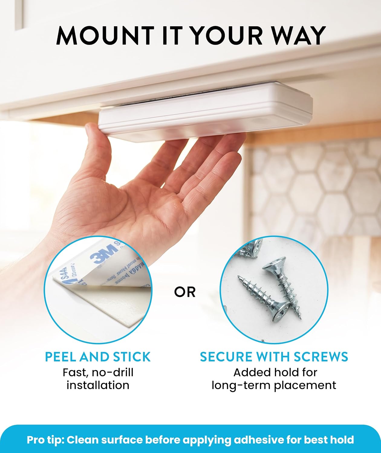 0.6" Ultra-Thin Wireless Under Cabinet Lights - 4 Pack, 8.5"L Battery-Operated LED Fixtures with 2 Remotes 3000K Warm