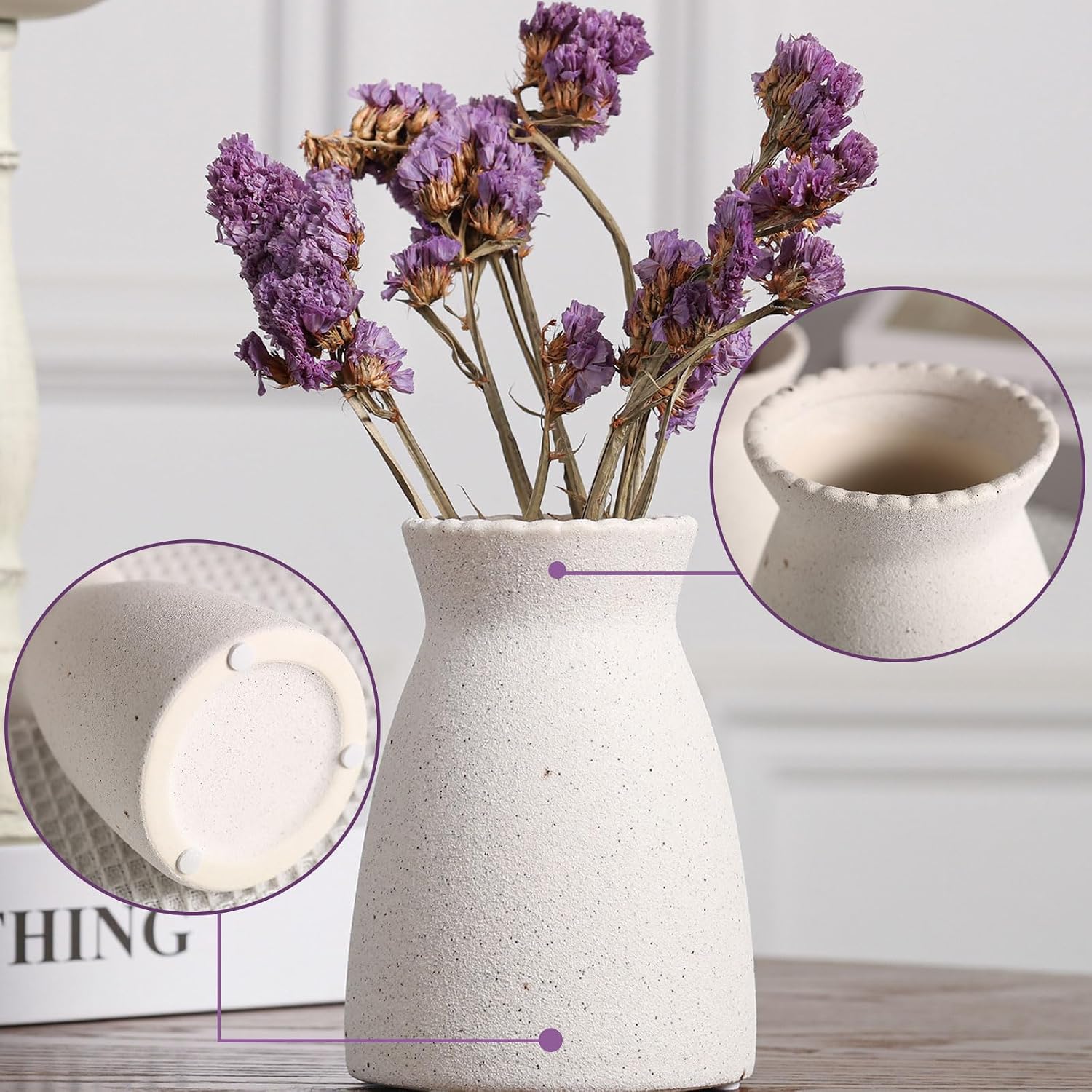Modern Vases / Flower Vase- Ceramic Vase for Decor / White