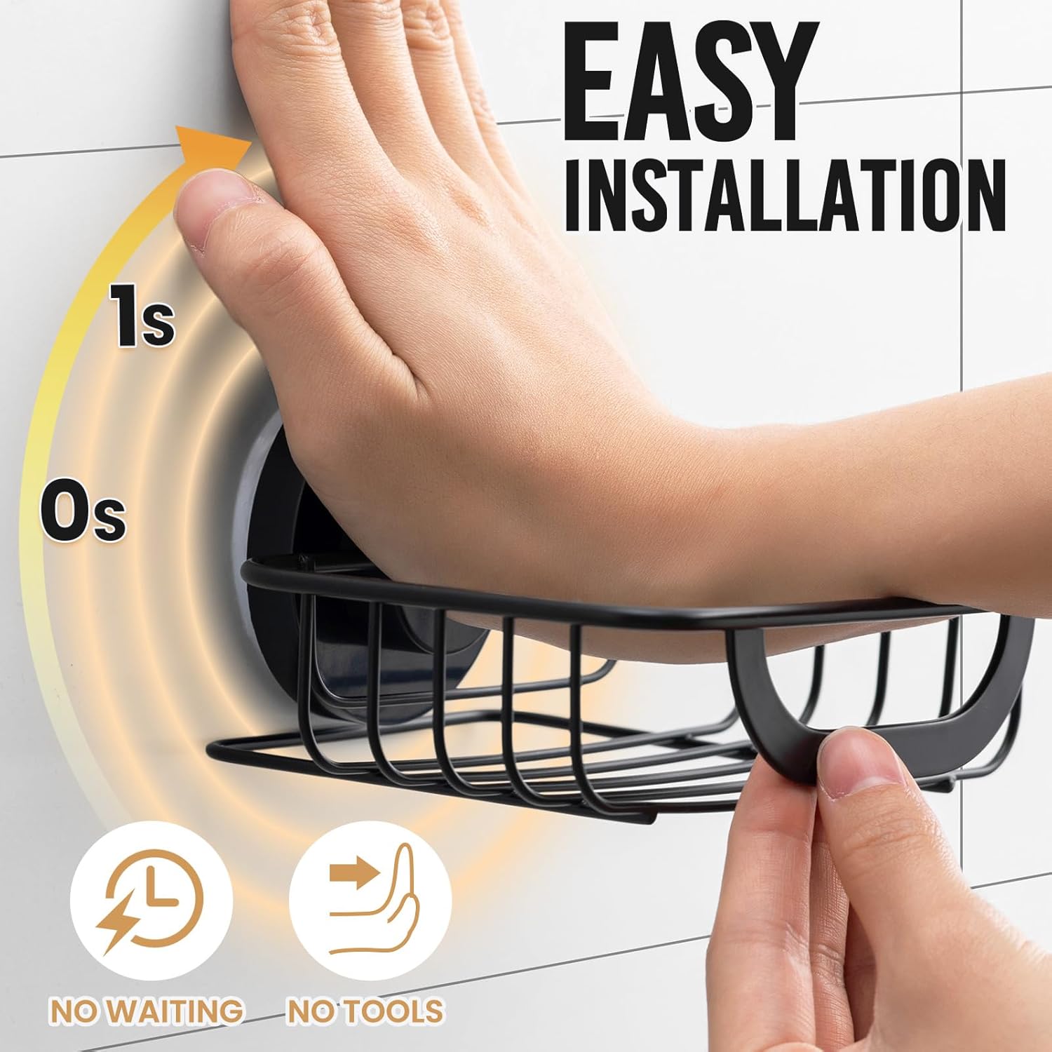 Hooks / Bar Soap Holder for Shower / Black / 1 Tire