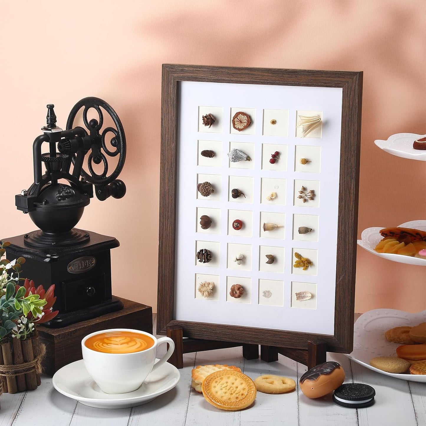 Plate Stands for Display Wooden Folding Plate Holders Rustic Solid Wood Easel / 7 Inch / Set of 3