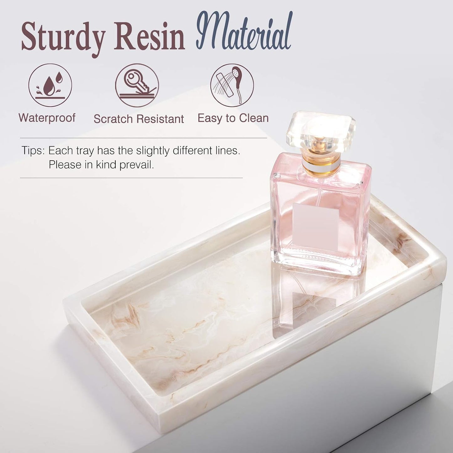 Jewelry Organizer Resin Tray / 7.7 x 3.9 x 0.8 / Ink Khaki