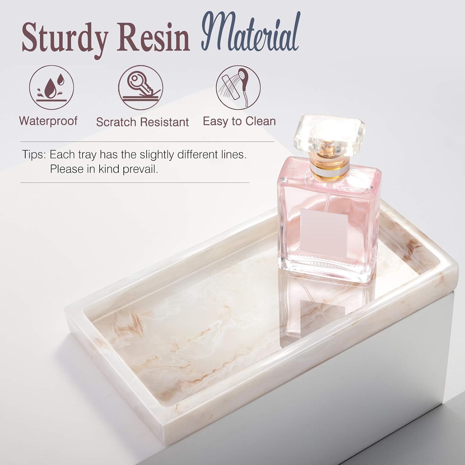 Jewelry Organizer Resin Tray / 7.7 x 3.9 x 0.8 / Ink Khaki