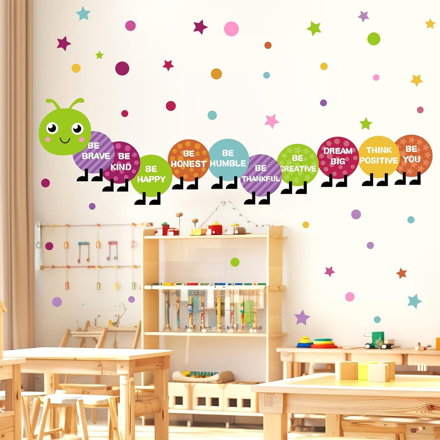 Kids Playroom Wall Decals Inspirational Wall Stickers Colorful Nursery Walls Decal Polka / Purple