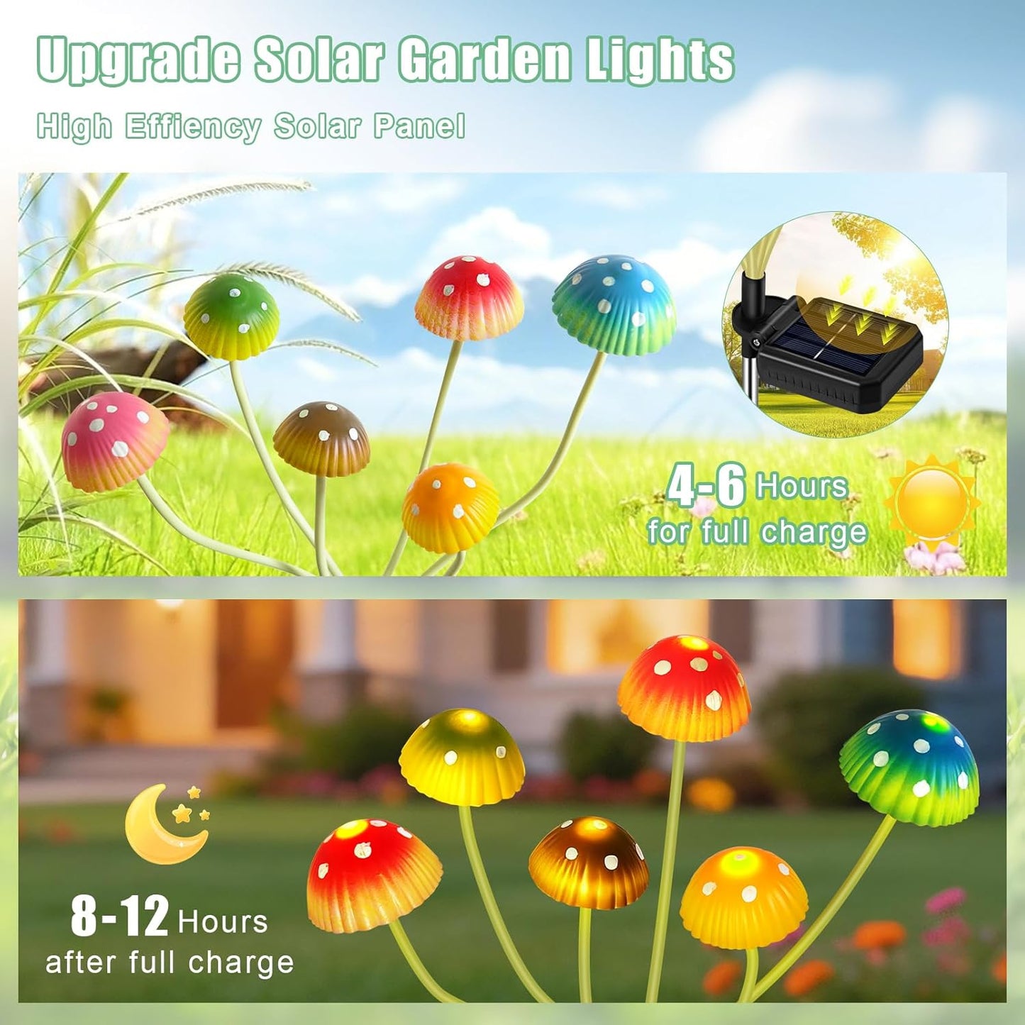 Solar for Outside / Mushroom Lights / Set of 2