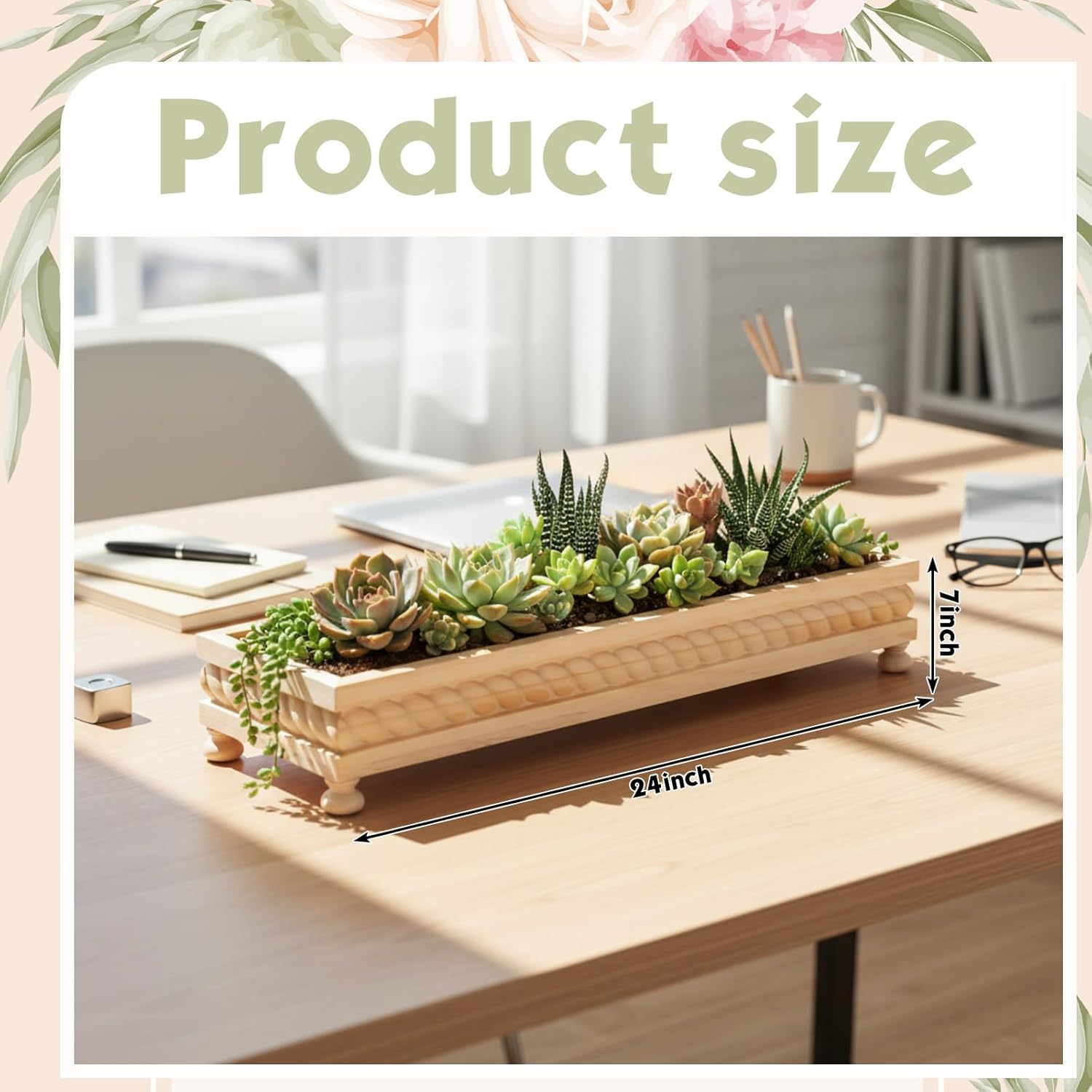 Spring Decorative Wooden Tables Centerpiece Tray / Wood / Set of 24