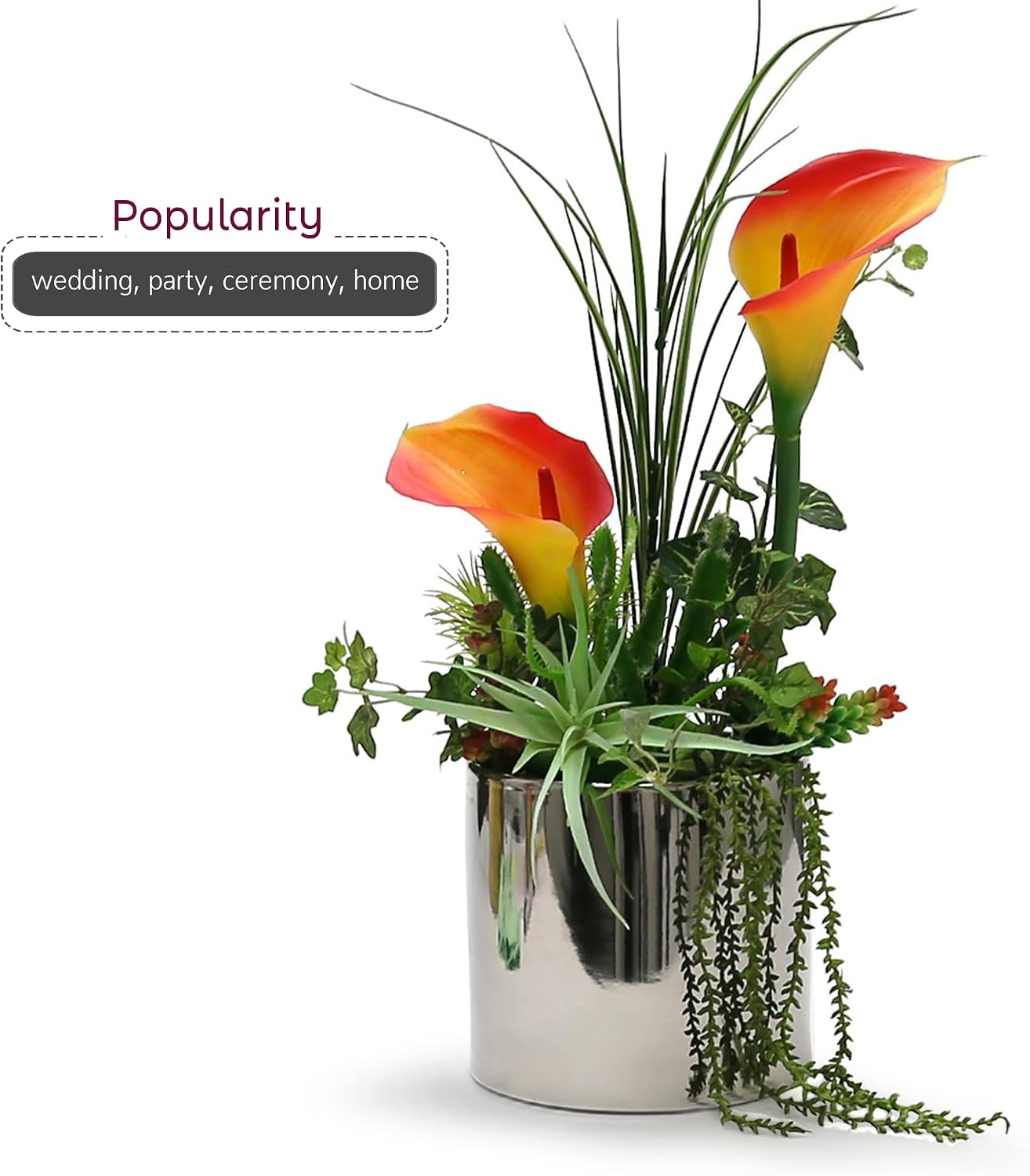 Ceramic Cylinder Vase Width 6.5" Height 6 / 6.5 x 6 / H / Silver