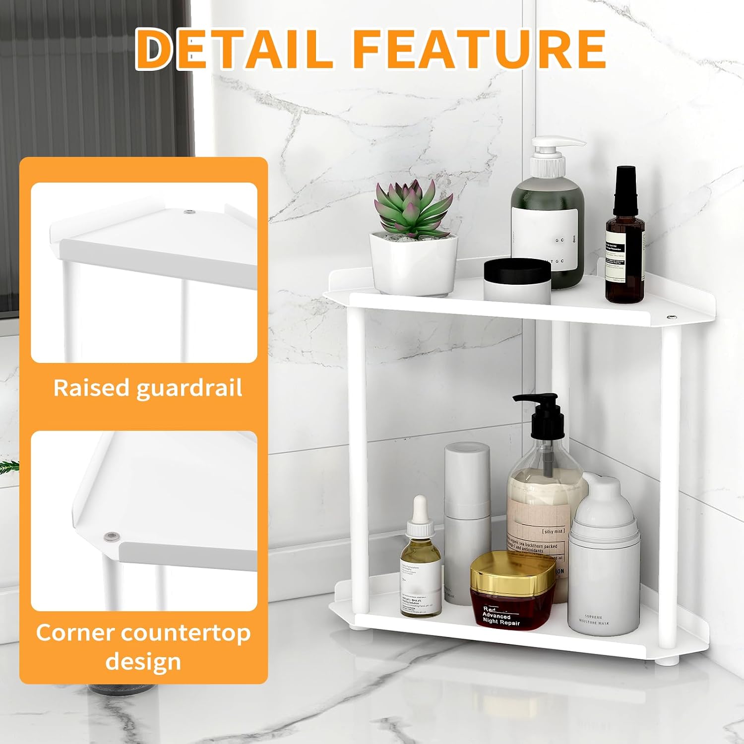 Makeup Countertop Organizers / White 2 Tier
