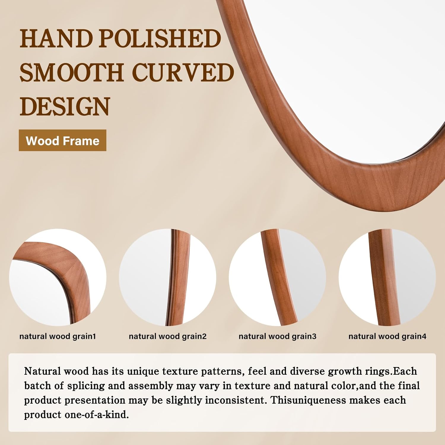 Irregular Wall Mirror / Walnut / 30"L x 19"W