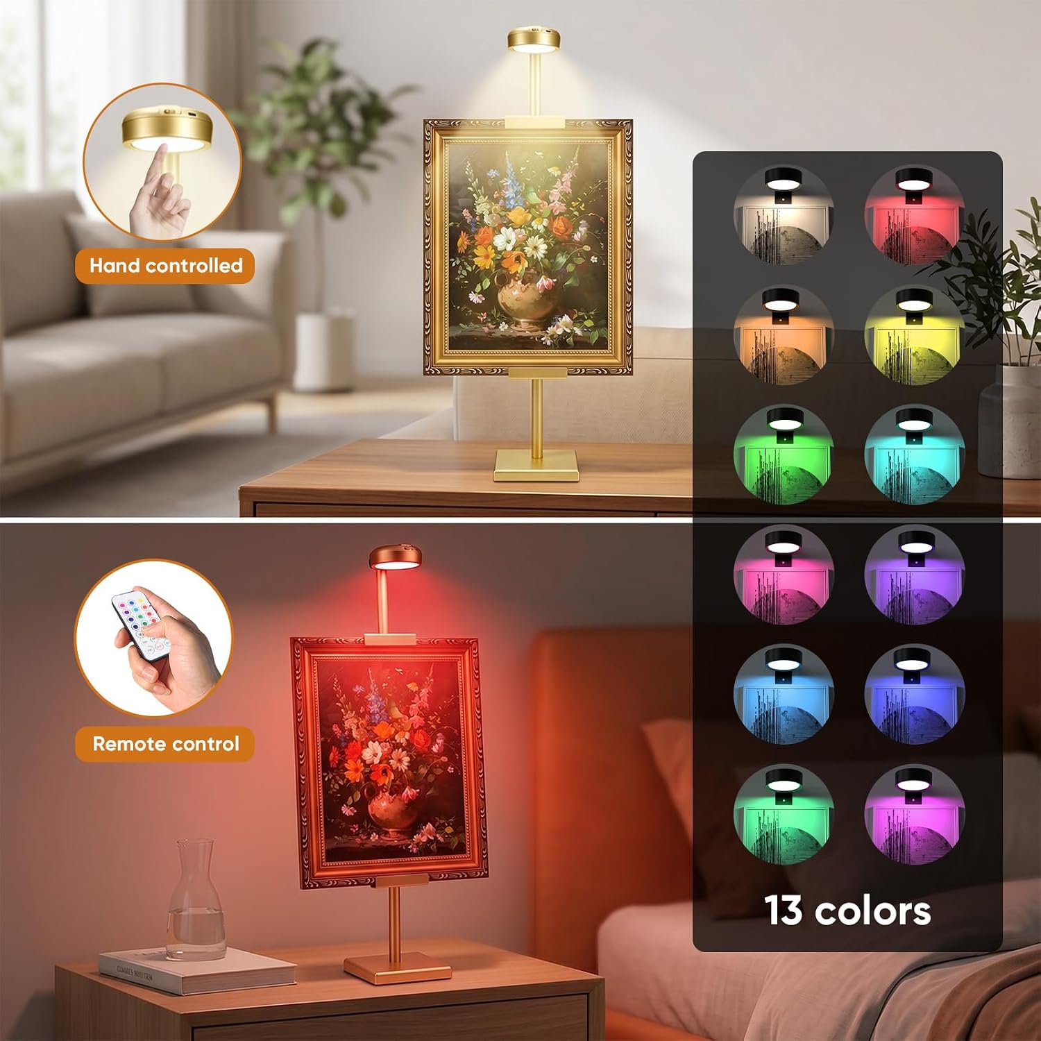 Rechargeable 13RGB Poster Light / Gold