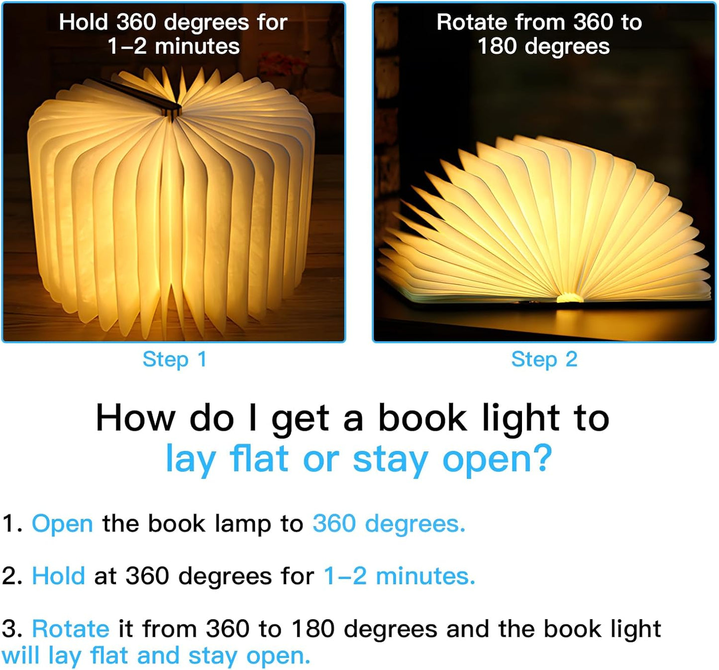 Wooden Book Lamp / 3 Colors