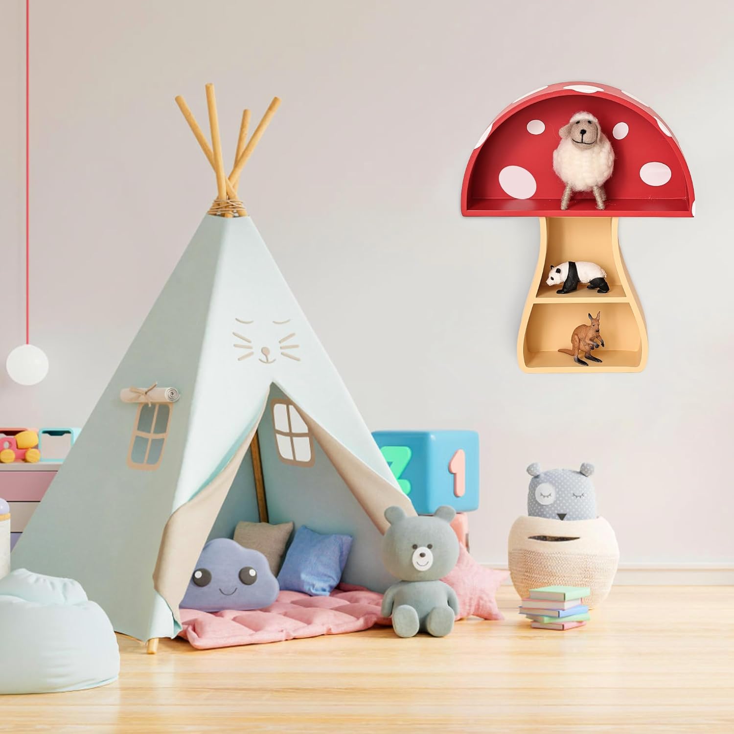 Floating Mushroom Shelf / Fun & Whimsical Wall Decor for Nursery