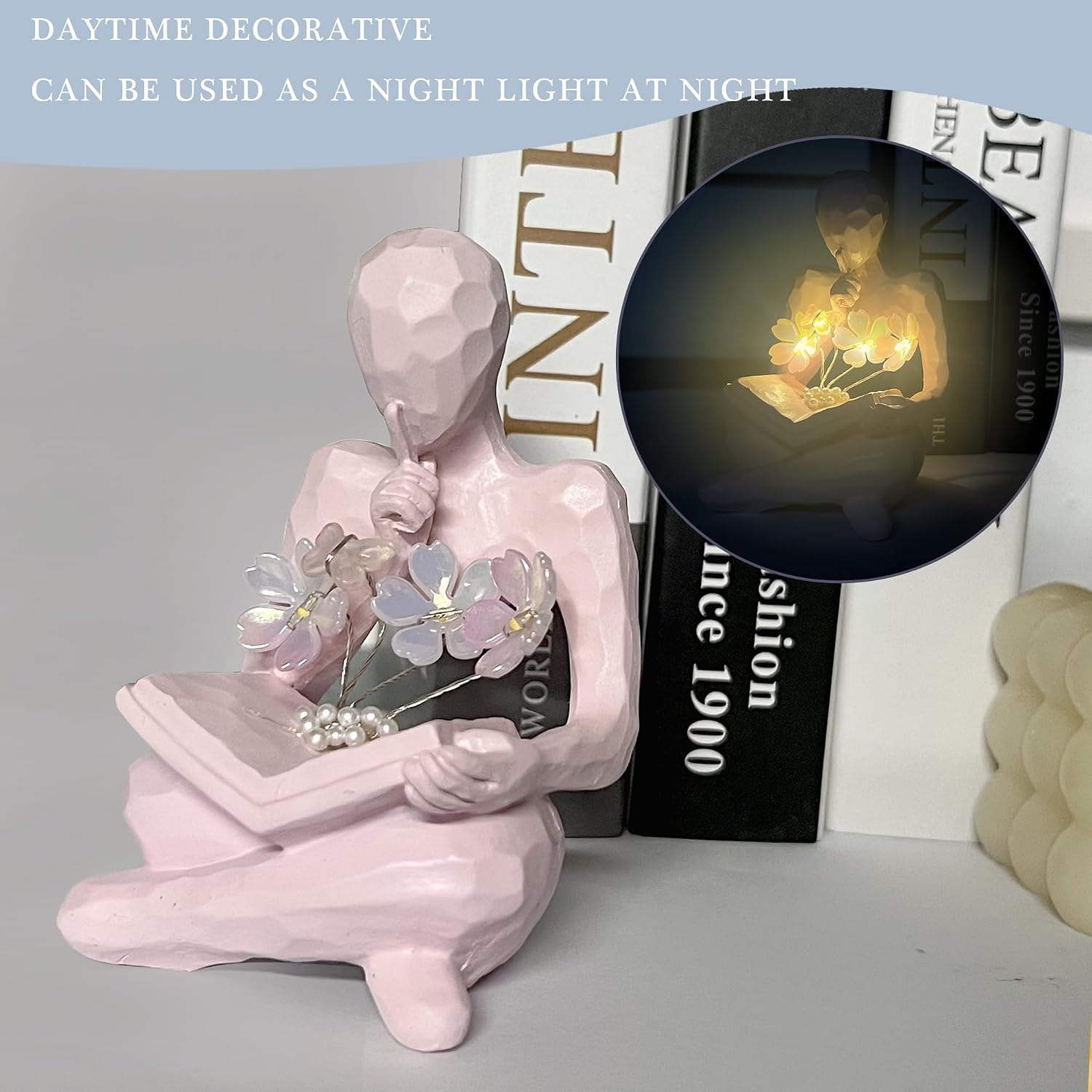 Sakura Night Light Aesthetic Lamp Sculptures Bookshelf Decor Aesthetic / Pink - Sakura