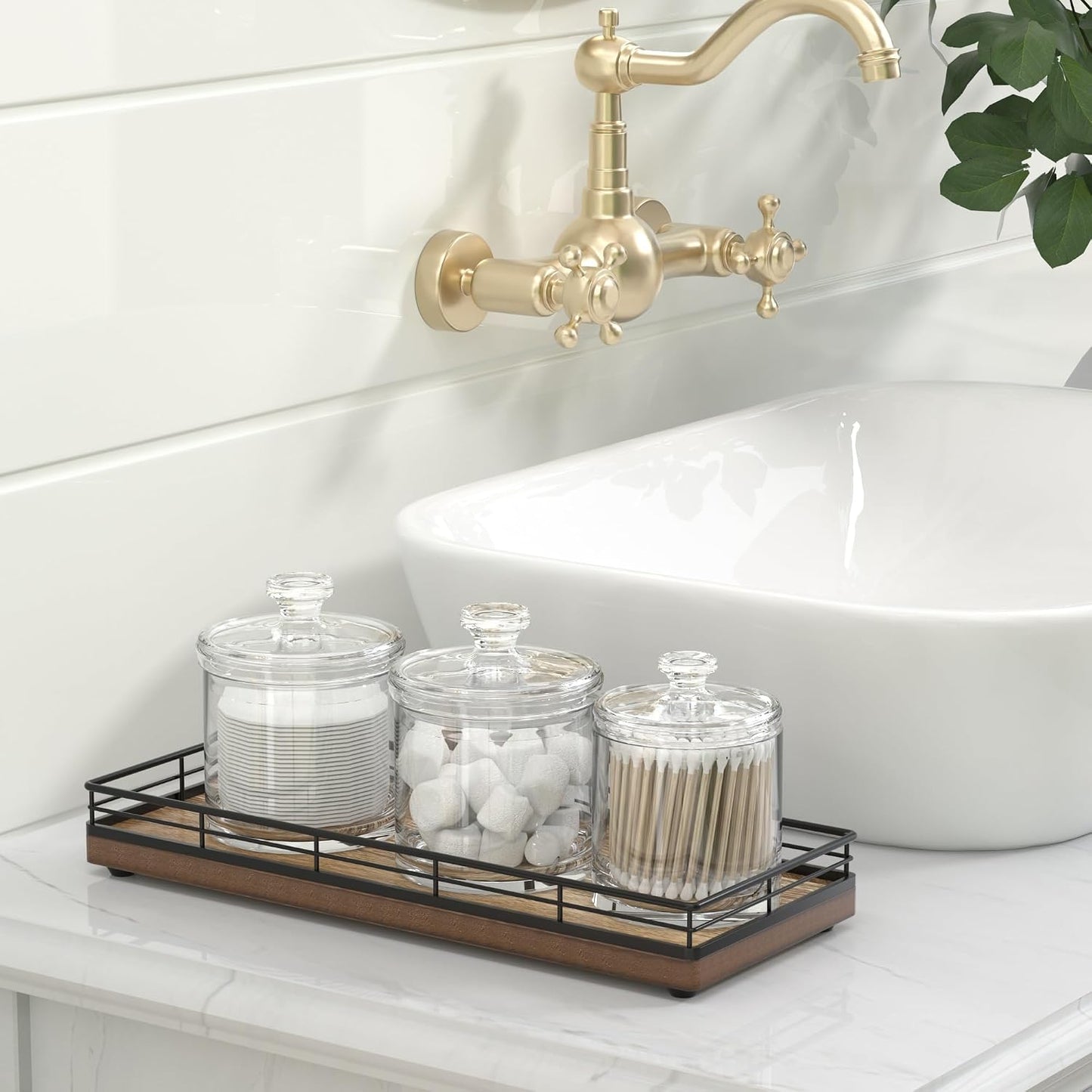 Wood Bathroom Vanity Tray / Acacia / 11 x 4.3 x 1.5