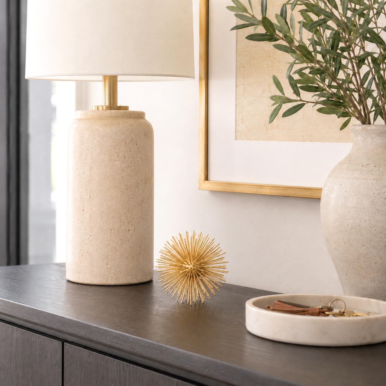 Adds sculptural texture to shelves / Gold / Small / 4 Inch