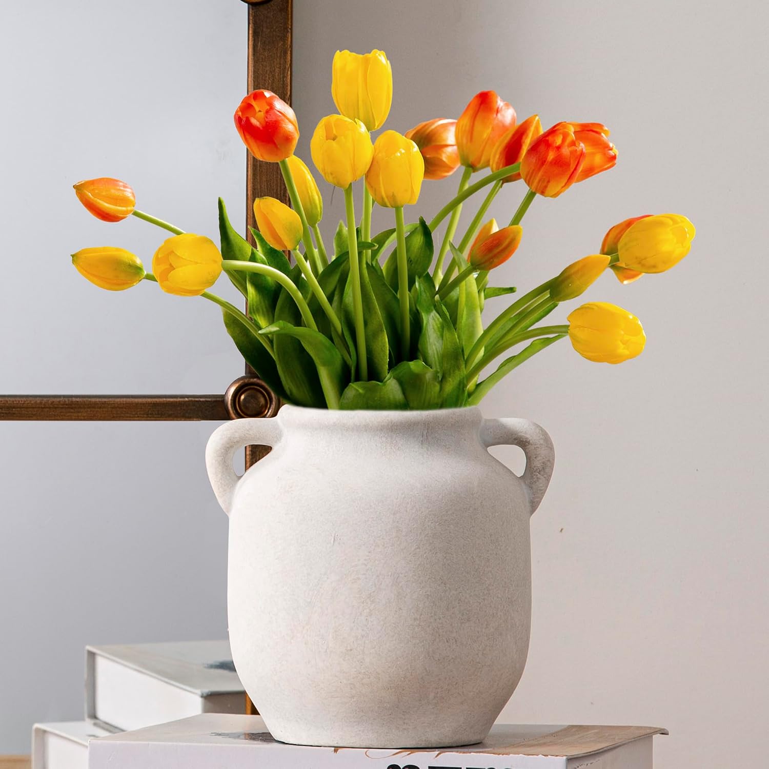 Farmhouse Rustic Table Vases / 6" Rustic / White / 6 Inch