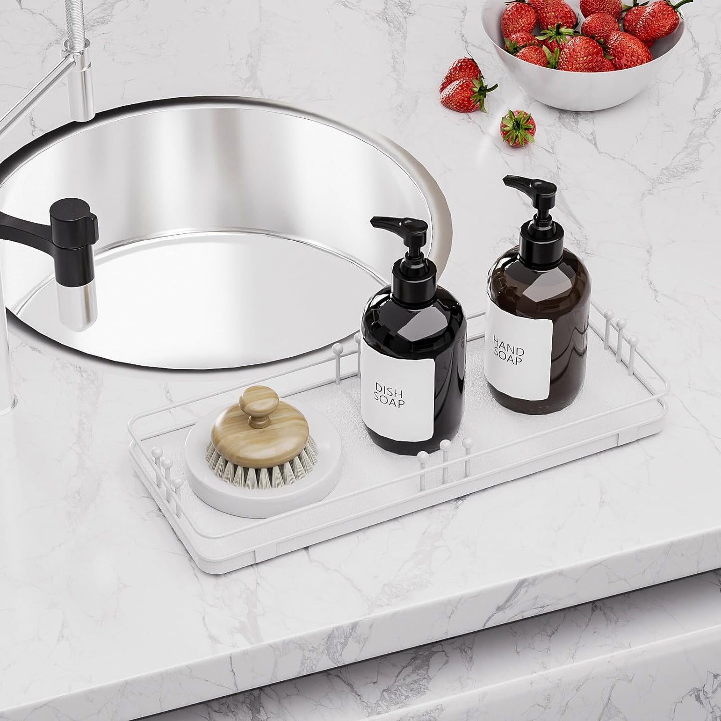 Kitchen Tray for Salt Spice / 11.3 x 4.4 x 1.6 / White + White