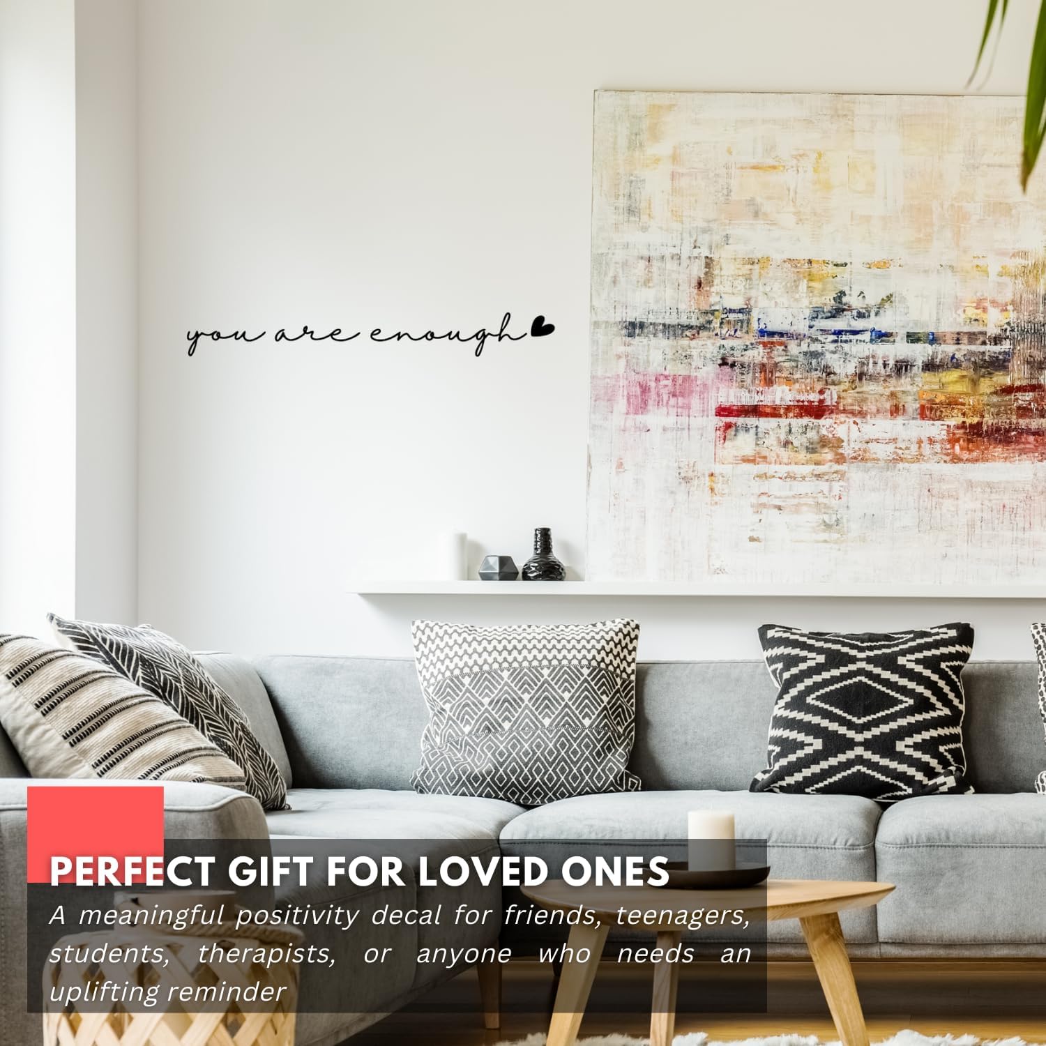 You are Enough Wall Decal / White / 36 x 5