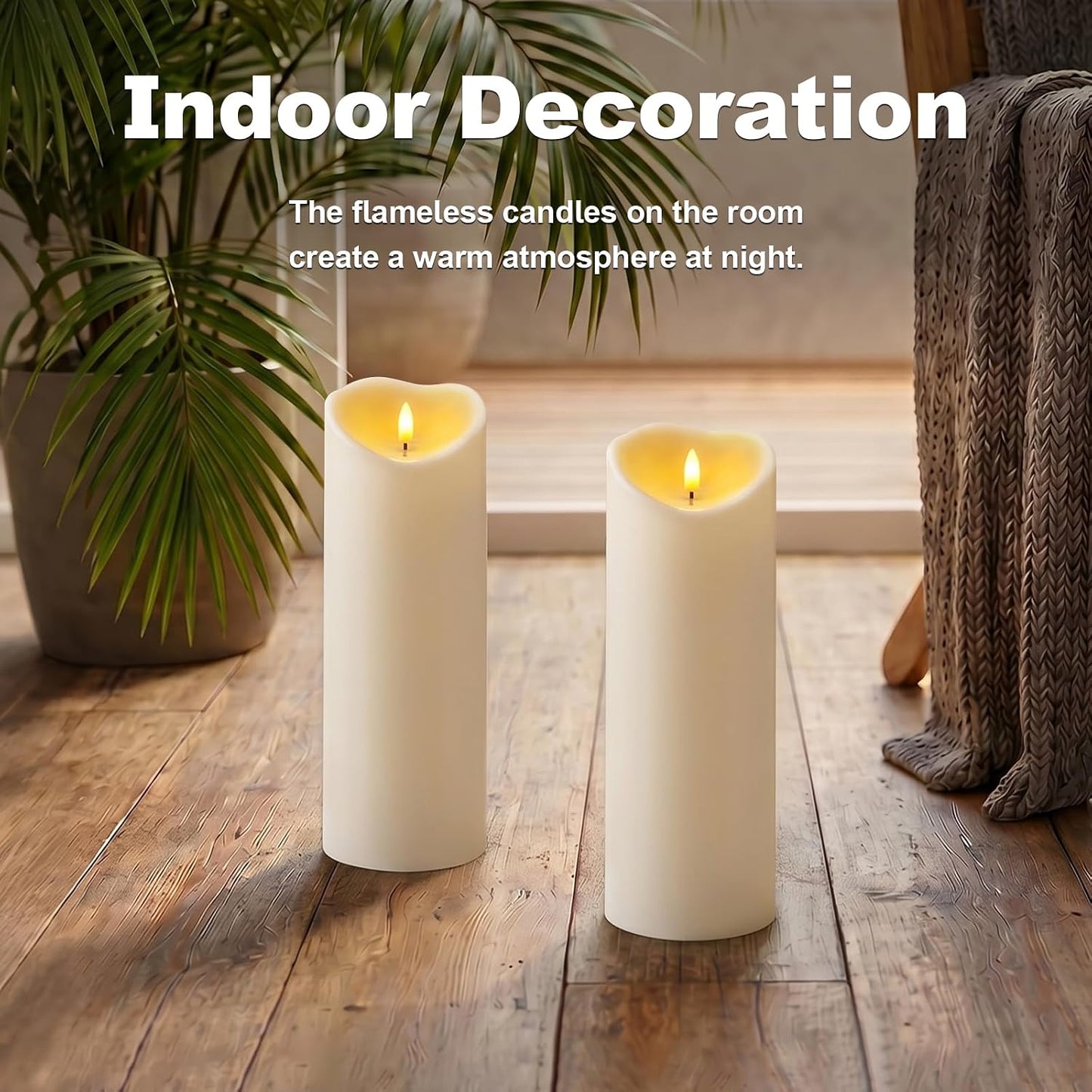 Amagic 4” x 12” Large Outdoor Candles with Timer Waterproof, Flickering Flameless Candles Battery Operated with Remote