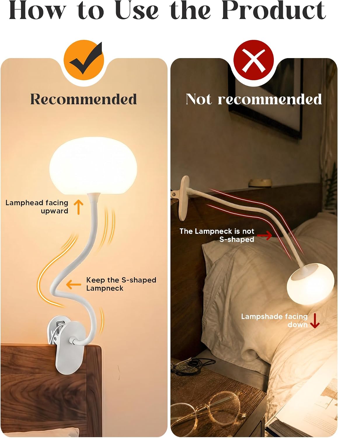 Clip on Lamp, 10 RGB Colors+10 Brightness Clip on Desk Lamp for Dorm Lamp | 800 lm Bright Clip on Light, USB Adapter