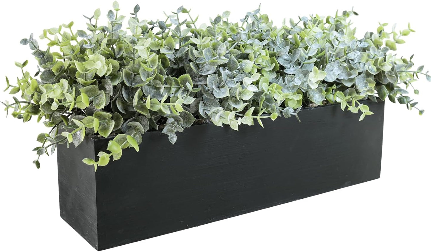 14" Artificial Eucalyptus Arrangement Faux Eucalyptus Plants in Black / Eucalyptus In Black