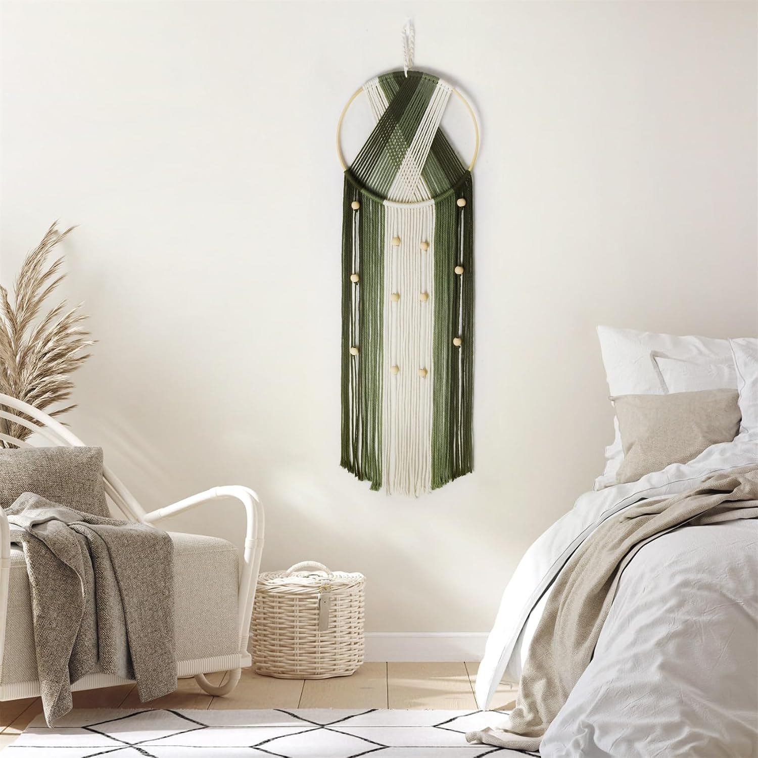 Boho Macrame Wall Hanging / Green