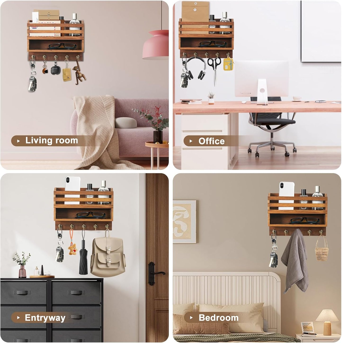 Key Holder Wall Mount / Brown