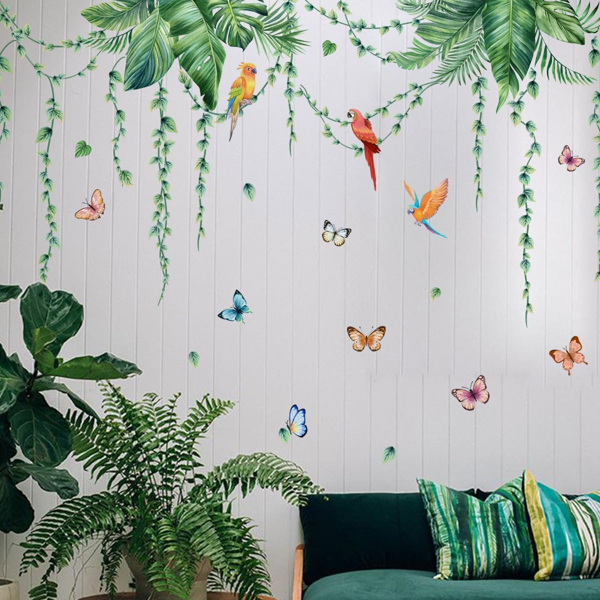Jungle Wall Decals Peel and Stick / Green-a